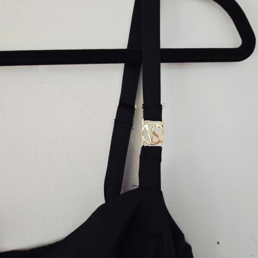 Victoria's Secret Bustier Black Satin Sexy Jumpsuit Women's Size XL - Picture 7 of 10